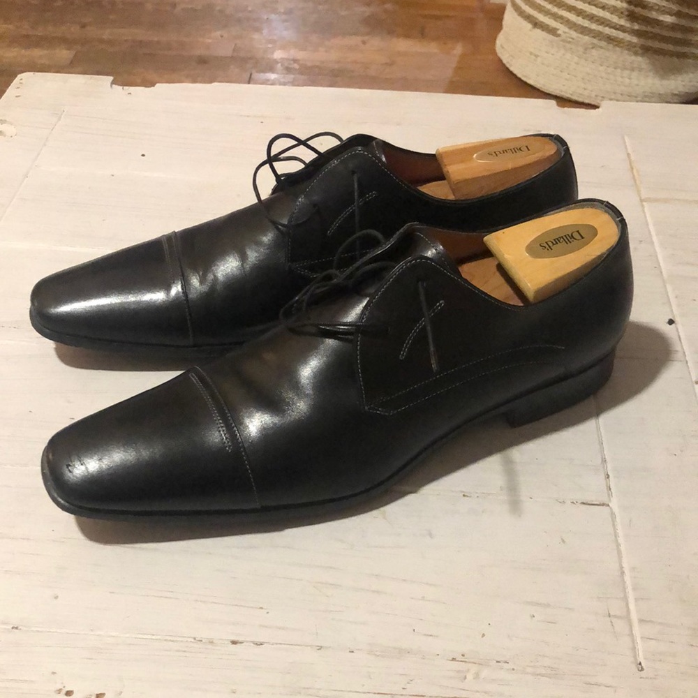 Santoni Men’s Black Oxford Shoe